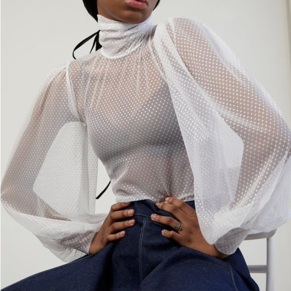 Eliza Faulkner mesh turtleneck